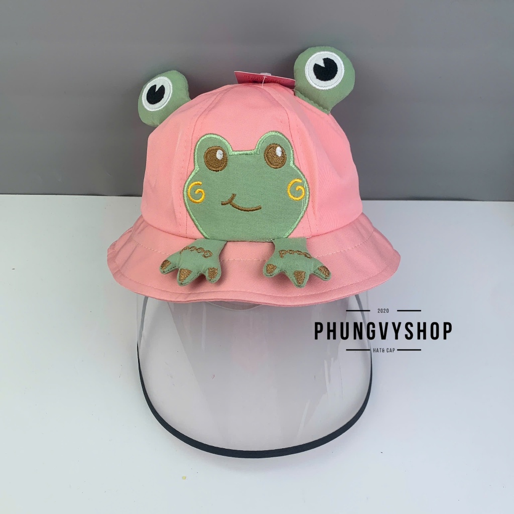 BÉ Dưới 2 Tuổi_Mũ chống giọt bắn chắn gió bụi mưa bucket tai bèo vành phungvyshop-nón / Bo "KIẾNG" ẾCH KAKI/