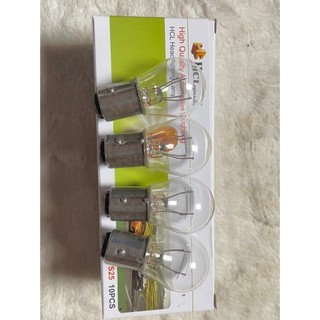 Hộp 10 bóng đèn xi nhan 1 tim 2tim điện 12v  và 24v (2 tim)
