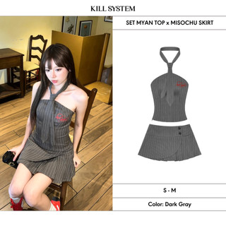 [GIẢM 30%]  Set Áo cúp ngực tặng kèm cà vạt Myan + Chân váy ngắn xếp ly Misochu - Killsystem