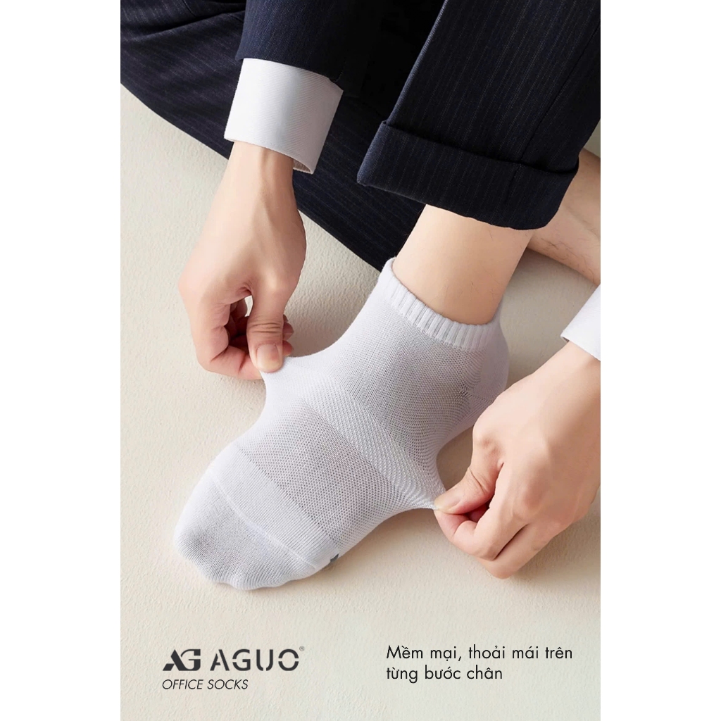Tất vớ nam nử cổ ngắn chất liệu cotton công nghệ giảm mùi hôi, 1 hộp 5 đôi cao cấp - Ekiu Shop