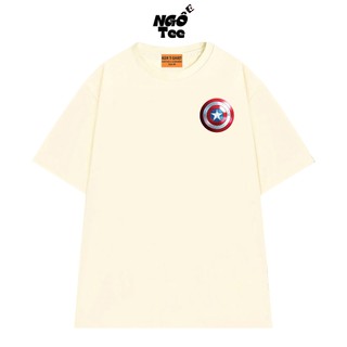 Áo Thun NGỐ TEE Biểu Tượng Khiên Captain America Form Unisex Rộng Rãi Vải Cotton 75 Thoáng Mát