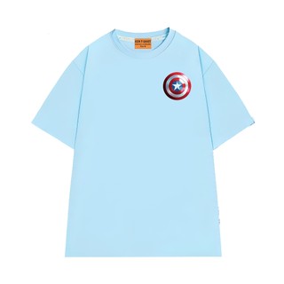 Áo Thun NGỐ TEE Biểu Tượng Khiên Captain America Form Unisex Rộng Rãi Vải Cotton 75 Thoáng Mát