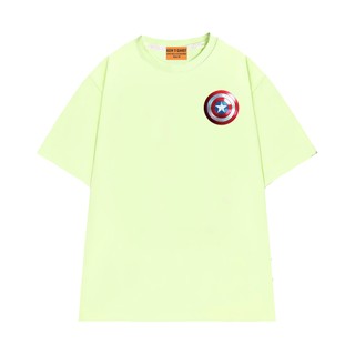 Áo Thun NGỐ TEE Biểu Tượng Khiên Captain America Form Unisex Rộng Rãi Vải Cotton 75 Thoáng Mát