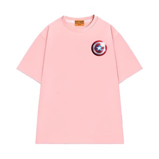 Áo Thun NGỐ TEE Biểu Tượng Khiên Captain America Form Unisex Rộng Rãi Vải Cotton 75 Thoáng Mát