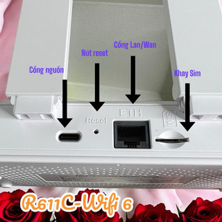 Cục phát wifi từ sim 4g R611-C tích hợp wifi 6 chạy bền bỉ 24/24