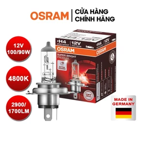 Bóng Đèn Halogen OSRAM Super Bright Premium Dùng Cho Xe ô Tô Xe Máy Chân H4 62204SBP 12V 100/90W - 4800K 2900/1700LM