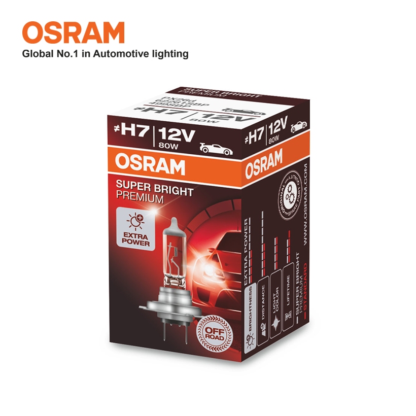 Bóng Đèn Halogen OSRAM Super Bright Premium H7 12V 80W -