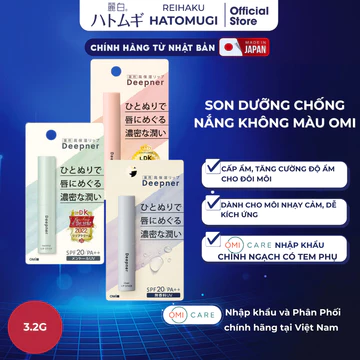 Son Dưỡng Chống Nắng Nhật Bản Dưỡng Ẩm Sâu Cho Môi Nhạy Cảm Khô Nứt Nẻ Omi Menturm Deepener