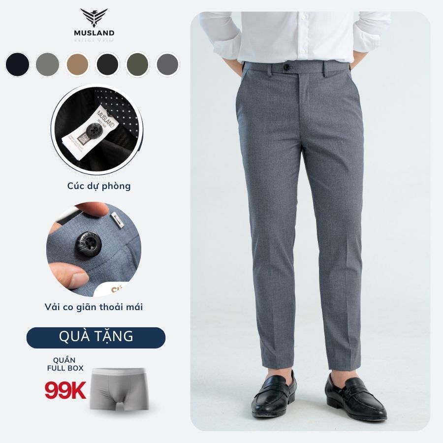 Quần Âu Nam Musland Cao Cấp, Form Smart Crroped Nhẹ Trẻ Trung, Công Sở ...