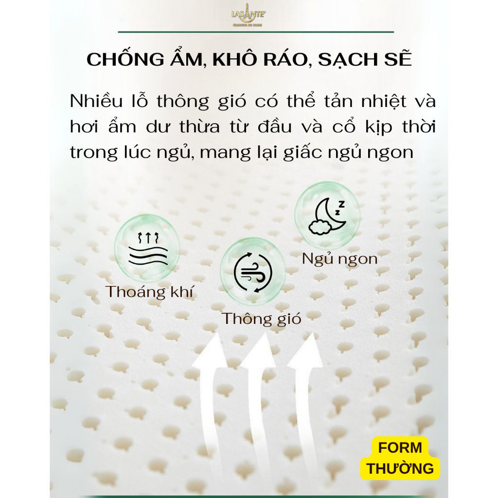 Ảnh Gối Cao Su Cỡ Nhỏ 30x50x7 cm Thiết Kế Nâng Đỡ Cổ Vai Gáy, Ngủ Sâu Hơn Kèm Vỏ Tencel 100s 3