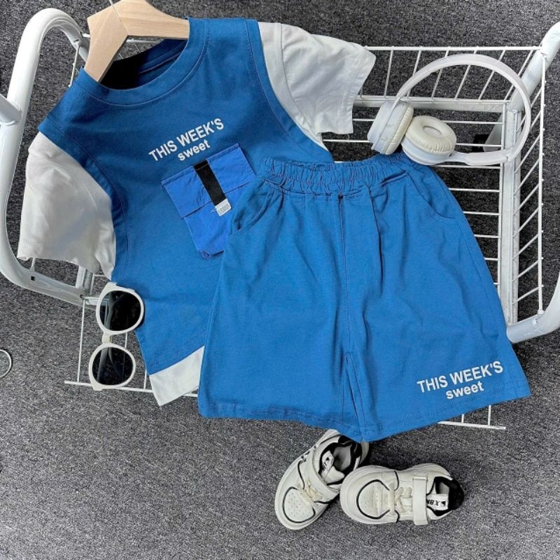 Bộ quần áo trẻ em set cotton bé trai size đại 17-49kg hàng QC chất cotton mát