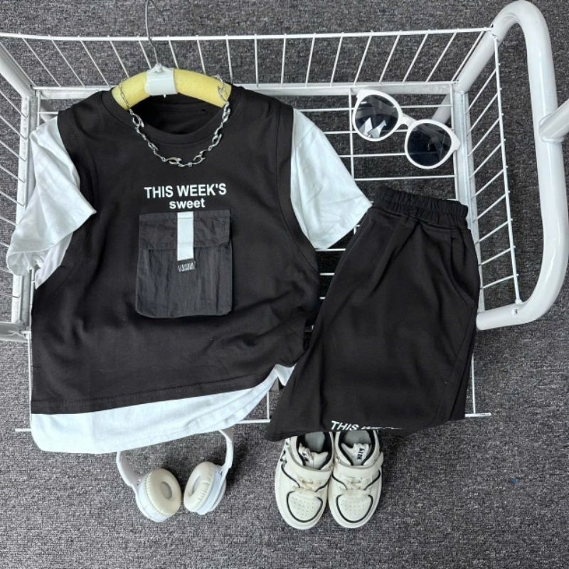 Bộ quần áo trẻ em set cotton bé trai size đại 17-49kg hàng QC chất cotton mát