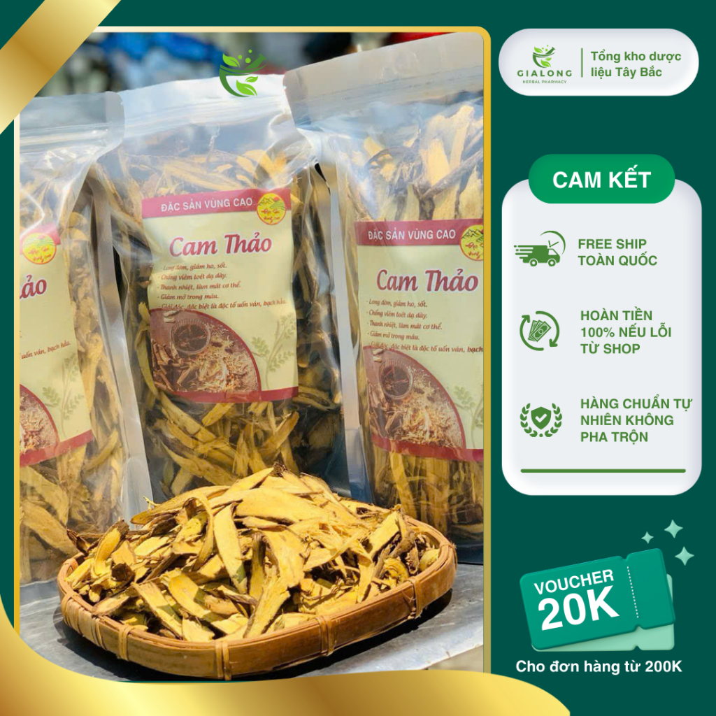 Cam Thảo khô thái lát 100g thơm, đẹp, thanh nhiệt, dưỡng nhan, giải độc, giải cảm
