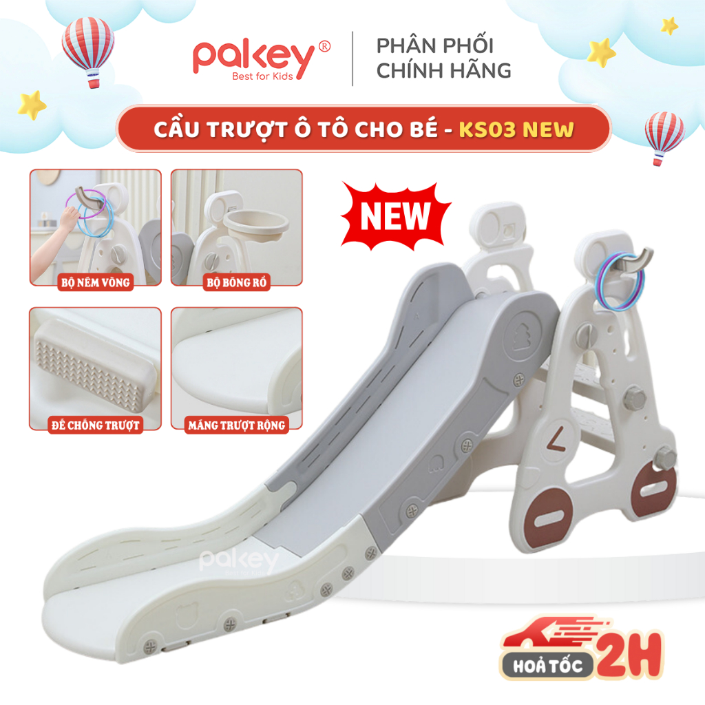 [Hỏa Tốc HCM] Cầu Trượt Ô Tô Cho Bé Từ 1-10 Tuổi, Cầu Trượt Cho Bé TẶNG KÈM Khung Bóng Rổ Và Vòng Ném Mẫu Mới 2026