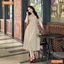 Đầm thiết kế BEMINE cổ tròn xẻ giọt nước đính cúc dáng chữ A phù hợp đi làm, đi dạo phố-MT10030