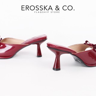 Erosska - Guốc cao gót nữ đính nơ thời trang màu sắc pastel cao 6cm - EM126