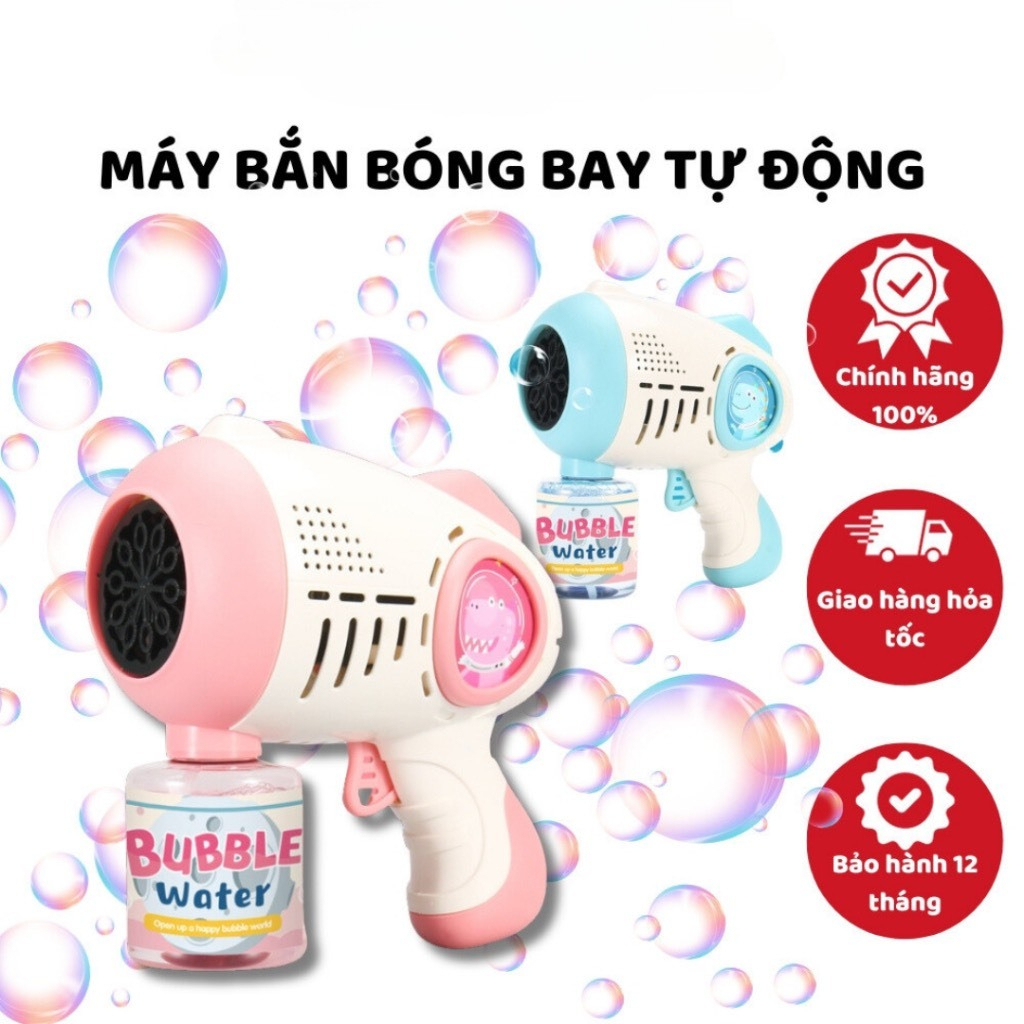 (KÈM PIN) Máy Bắn Bong Bóng Xà Phòng Tự Động Súng phun bong bóng nhiều kiểu dáng cho bé tặng kèm xa phòng