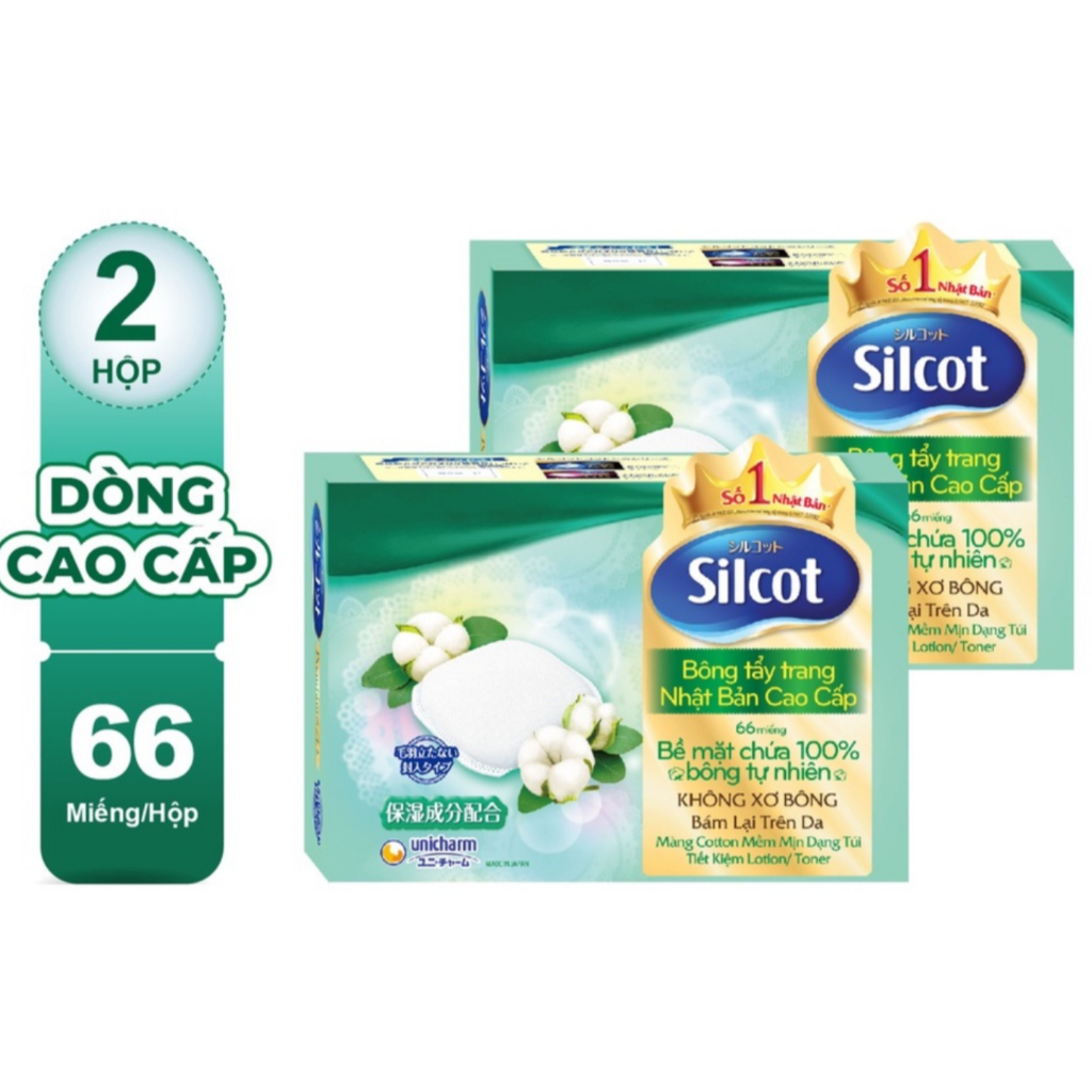 Bộ 2 Hộp Bông Tẩy Trang (bông trang điểm ) cao cấp Silcot Premium 66 ...