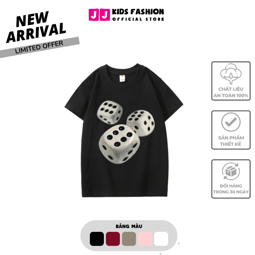Áo Thun Ngắn Tay Mùa Hè Cho Bé Trai, Bé Gái In Hình Năng Động, Cổ Tròn | JJ Kids Fashion