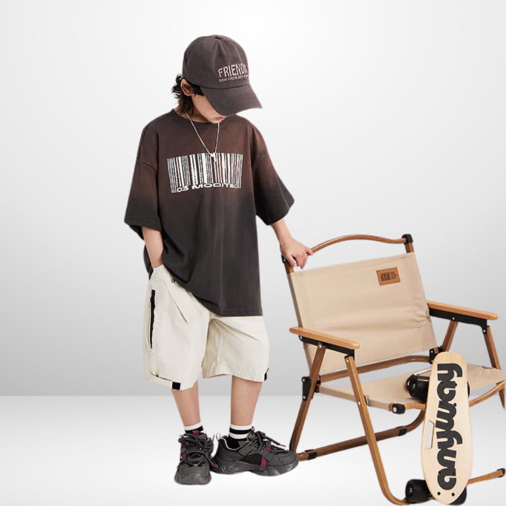 Áo Thun Ngắn Tay Mùa Hè Cho Bé Trai, Bé Gái In Hình Năng Động, Cổ Tròn | JJ Kids Fashion