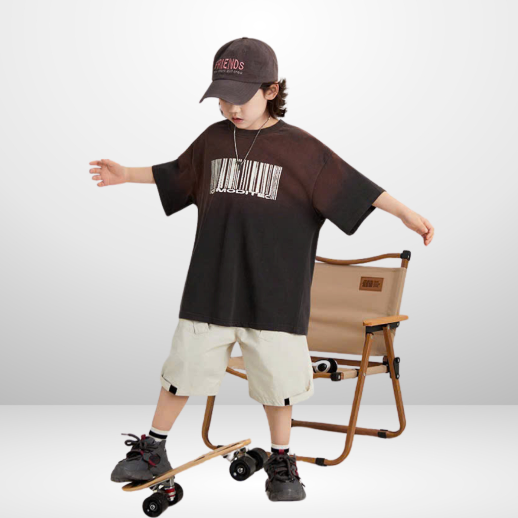 Áo Thun Ngắn Tay Mùa Hè Cho Bé Trai, Bé Gái In Hình Năng Động, Cổ Tròn | JJ Kids Fashion