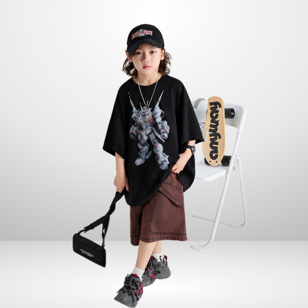 Áo Thun Ngắn Tay Mùa Hè Cho Bé Trai, Bé Gái In Hình Năng Động, Cổ Tròn B654 | JJ Kids Fashion