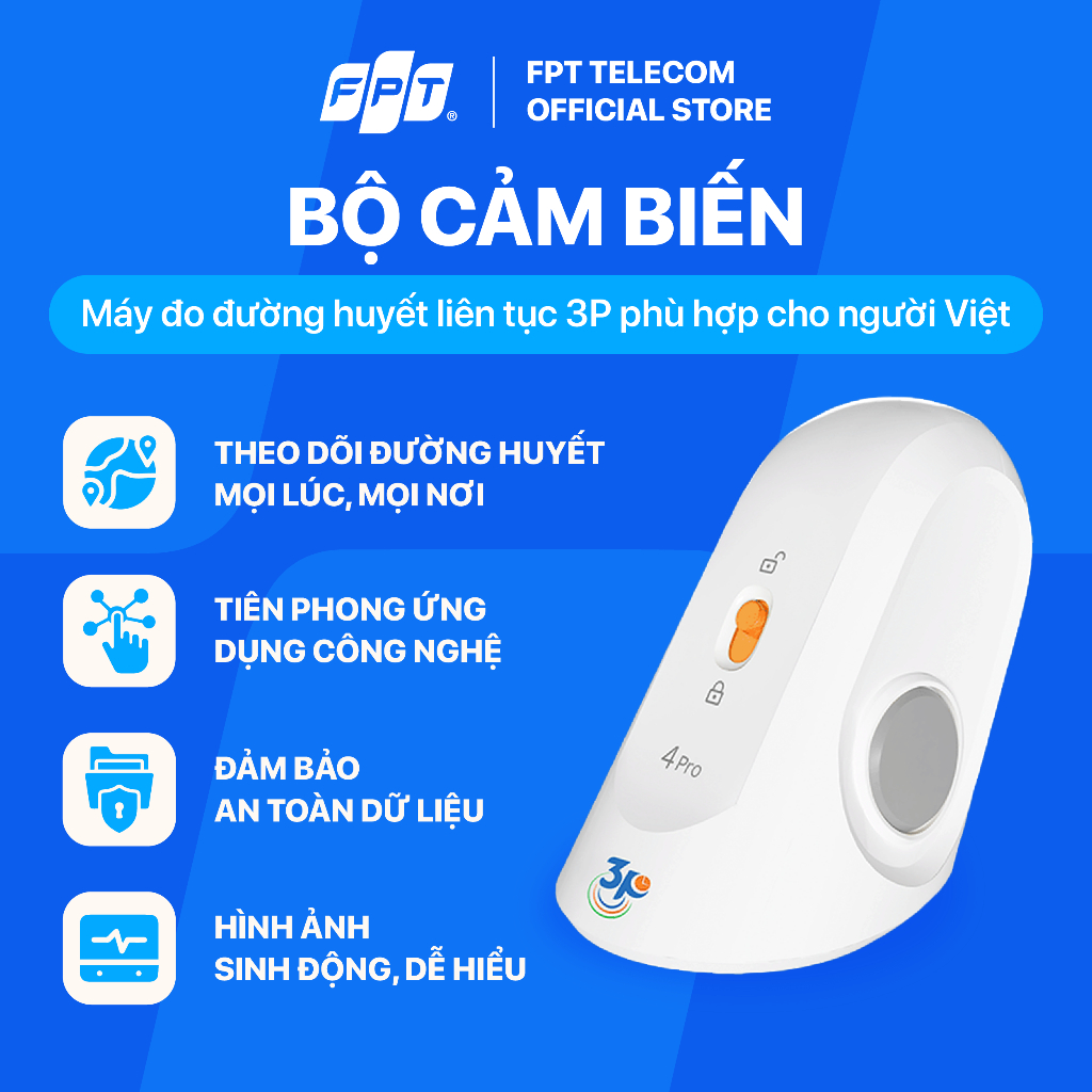 Ảnh Cảm biến máy đo đường huyết  liên tục 3P (Sản phẩm phải sử dụng cùng Thiết bị truyền tín hiệu 3P) 1