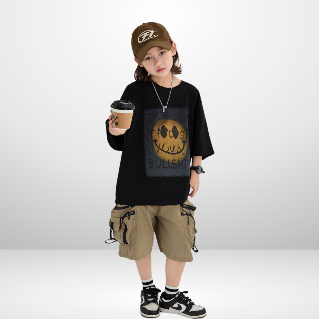 Áo Thun Ngắn Tay Mùa Hè Cho Bé Trai, Bé Gái In Hình Năng Động, Cổ Tròn B657 | JJ Kids Fashion
