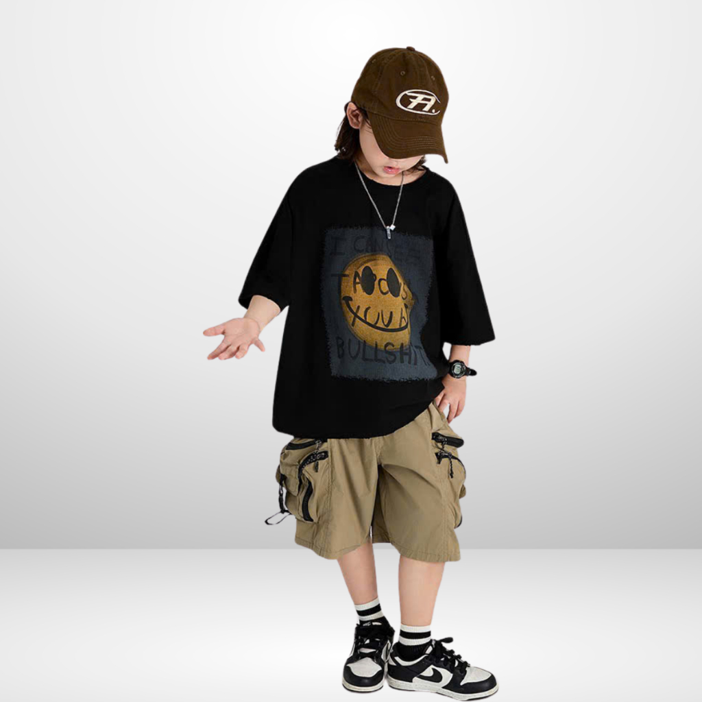 Áo Thun Ngắn Tay Mùa Hè Cho Bé Trai, Bé Gái In Hình Năng Động, Cổ Tròn B657 | JJ Kids Fashion