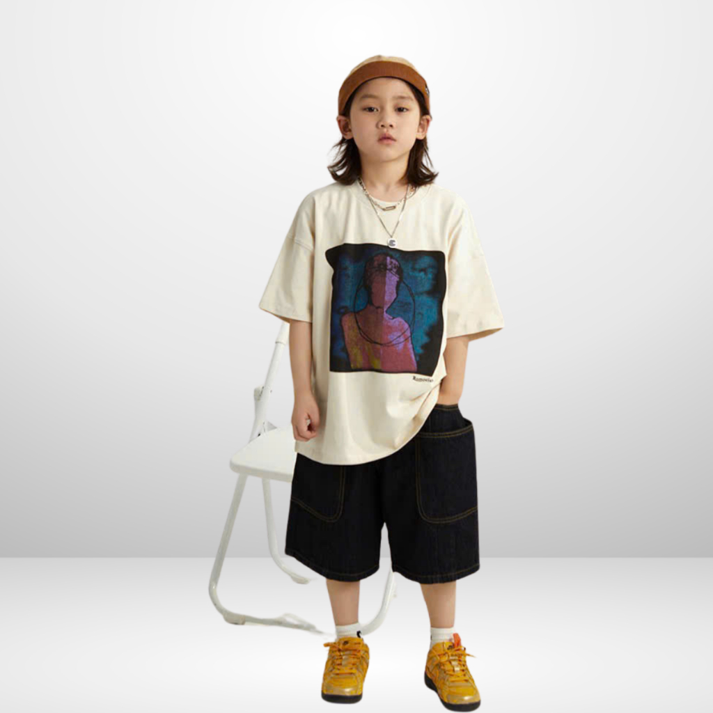 Áo Thun Ngắn Tay Mùa Hè Cho Bé Trai, Bé Gái In Hình Năng Động, Cổ Tròn | JJ Kids Fashion | B658