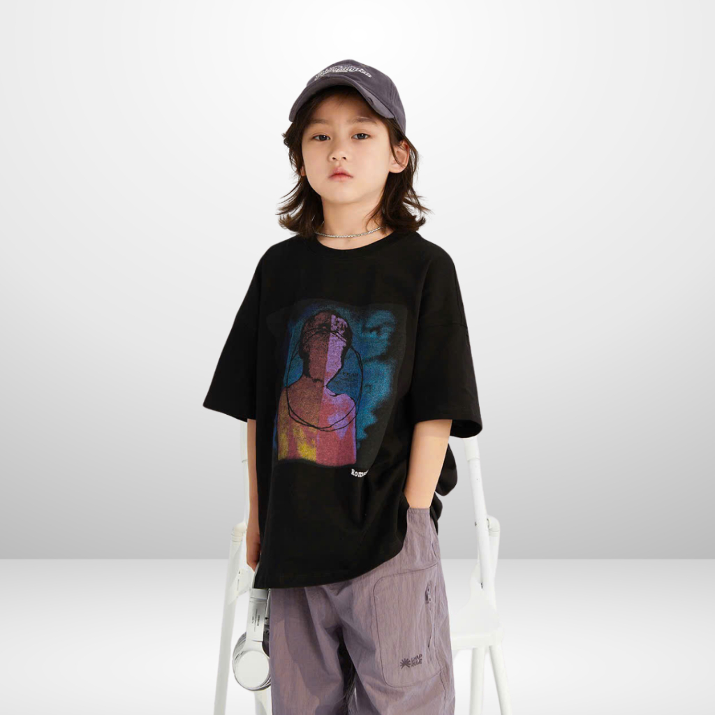 Áo Thun Ngắn Tay Mùa Hè Cho Bé Trai, Bé Gái In Hình Năng Động, Cổ Tròn | JJ Kids Fashion | B658