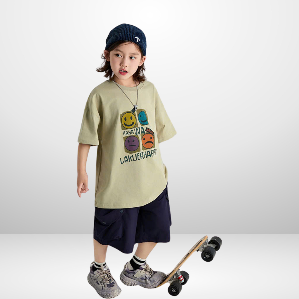Áo Thun Ngắn Tay Mùa Hè Cho Bé Trai, Bé Gái In Hình Năng Động, Cổ Tròn B660 | JJ Kids Fashion