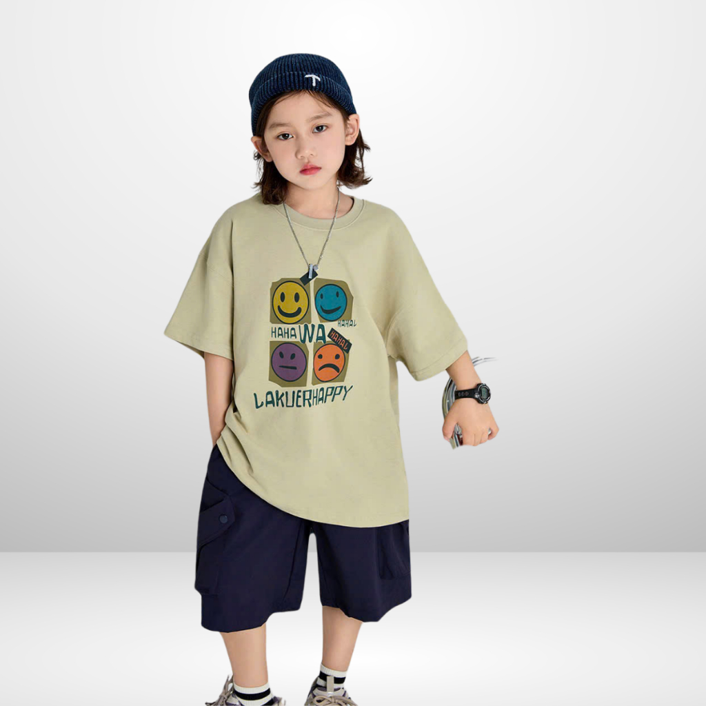 Áo Thun Ngắn Tay Mùa Hè Cho Bé Trai, Bé Gái In Hình Năng Động, Cổ Tròn B660 | JJ Kids Fashion