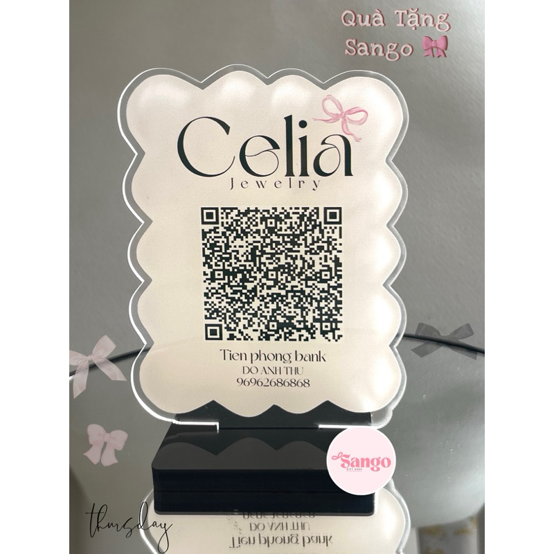 Biển Qr Nơ nền trong siêu sang- Quà Tặng Sango