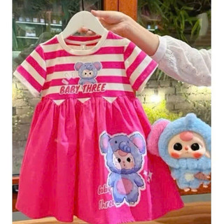 V04 Váy bé gái baby three hót hit chất cotton mềm mịn size 10-30kg, đầm bé gái size đại giả yếm