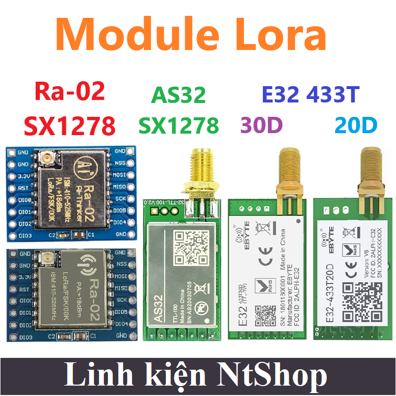 Module Lora SX1278 AS32 / Ra-02 / E32 433T30D / E32 433T20D 433MHz ...