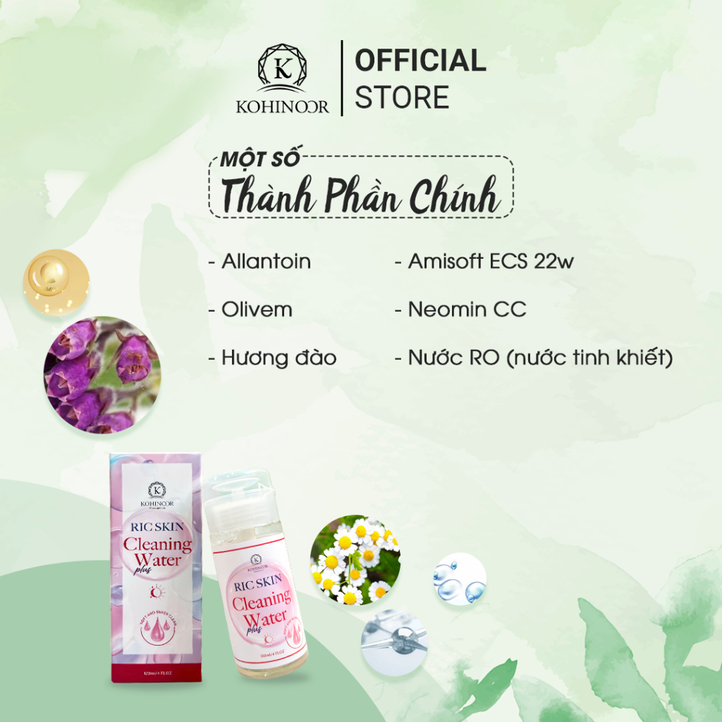 Ảnh Nước tẩy trang RIC SKIN CLEANING WATER Kohinoor 120ml 2