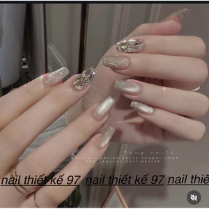 NAIL BOX MẮT MÈO NUDE ĐÍNH ĐÁ TÔN DA TAY