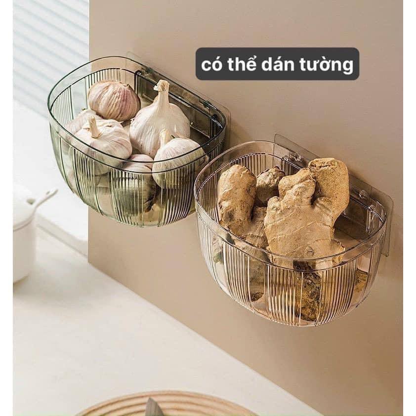HỘP NHỰA ĐỰNG HÀNH TỎI DÁN TƯỜNG, TREO TƯỜNG TIỆN LỢI