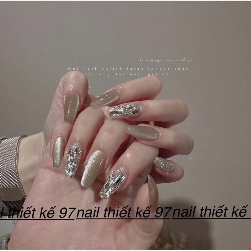 ( hỏa tốc) NAIL BOX TÔN DA MẮT MÈO NUDE ĐÍNH ĐÁ SIÊU SANG