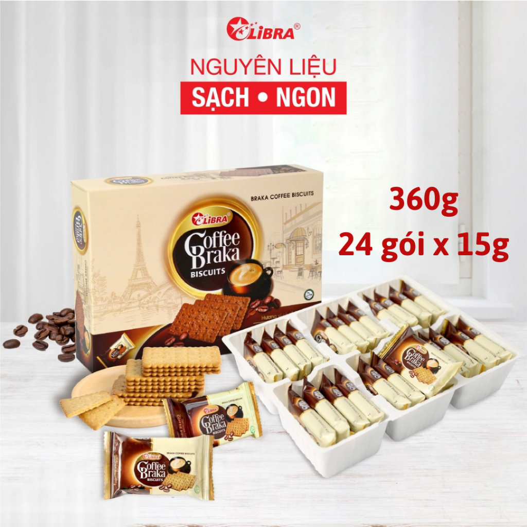 Bánh quy cà phê Braka Libra 360g thơm giòn | Shopee Việt Nam