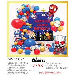 Set trang trí sinh nhật  cho bé trai, sét bóng sinh nhật chủ đề siêu nhân đẹp rẻ, YẾN NHI SHOP