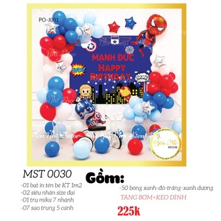 Set trang trí sinh nhật  cho bé trai, sét bóng sinh nhật chủ đề siêu nhân đẹp rẻ, YẾN NHI SHOP