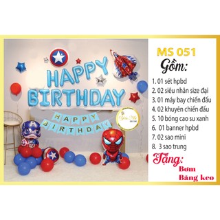 Set trang trí sinh nhật  cho bé trai, sét bóng sinh nhật chủ đề siêu nhân đẹp rẻ, YẾN NHI SHOP