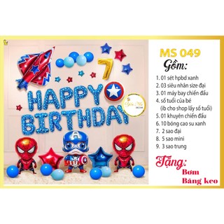 Set trang trí sinh nhật  cho bé trai, sét bóng sinh nhật chủ đề siêu nhân đẹp rẻ, YẾN NHI SHOP
