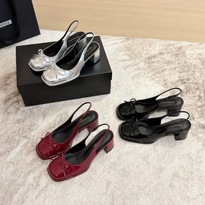 Giày Sandal Nữ, Giày Slingback Cao Gót Đế Cao 5p đính nơ xinh xắn MS V142