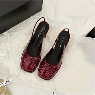 (Chân thon nên lùi 1sz) Giày Sandal Nữ, Giày Slingback  Cao Gót Đế Cao 5p đính nơ xinh xắn MS V142