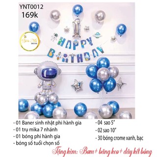 Sét trang trí sinh nhật cho bé trai chủ đề phi hành gia nhiều chi tiết rẻ đẹp, YẾN NHI SHOP