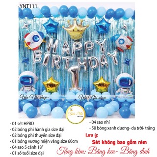 Sét trang trí sinh nhật cho bé trai chủ đề phi hành gia nhiều chi tiết rẻ đẹp, YẾN NHI SHOP