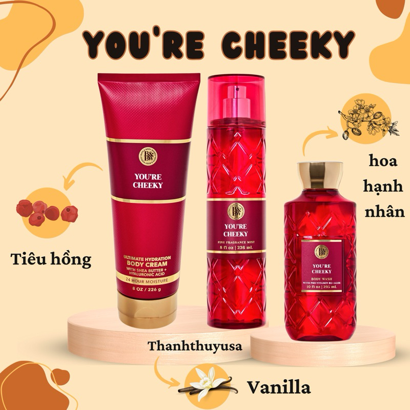 YOU'RE CHEEKY ] Body Mist Xịt Thơm Toàn Thân Bath & Body Works